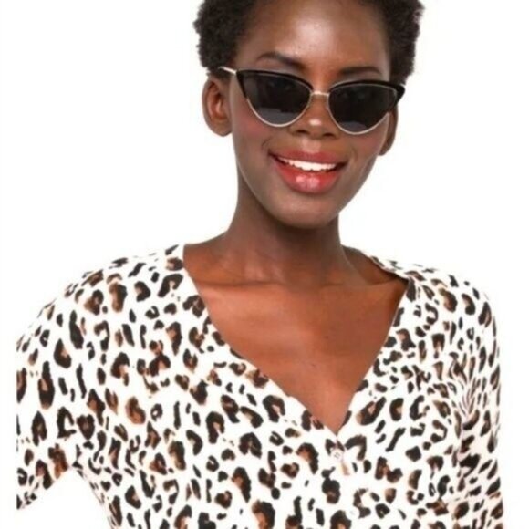 RICKI'S \ Cheetah 🐆 Button Down Cardigan Fine Knit Sweater Cardi Leopard Sz S - Picture 3 of 14